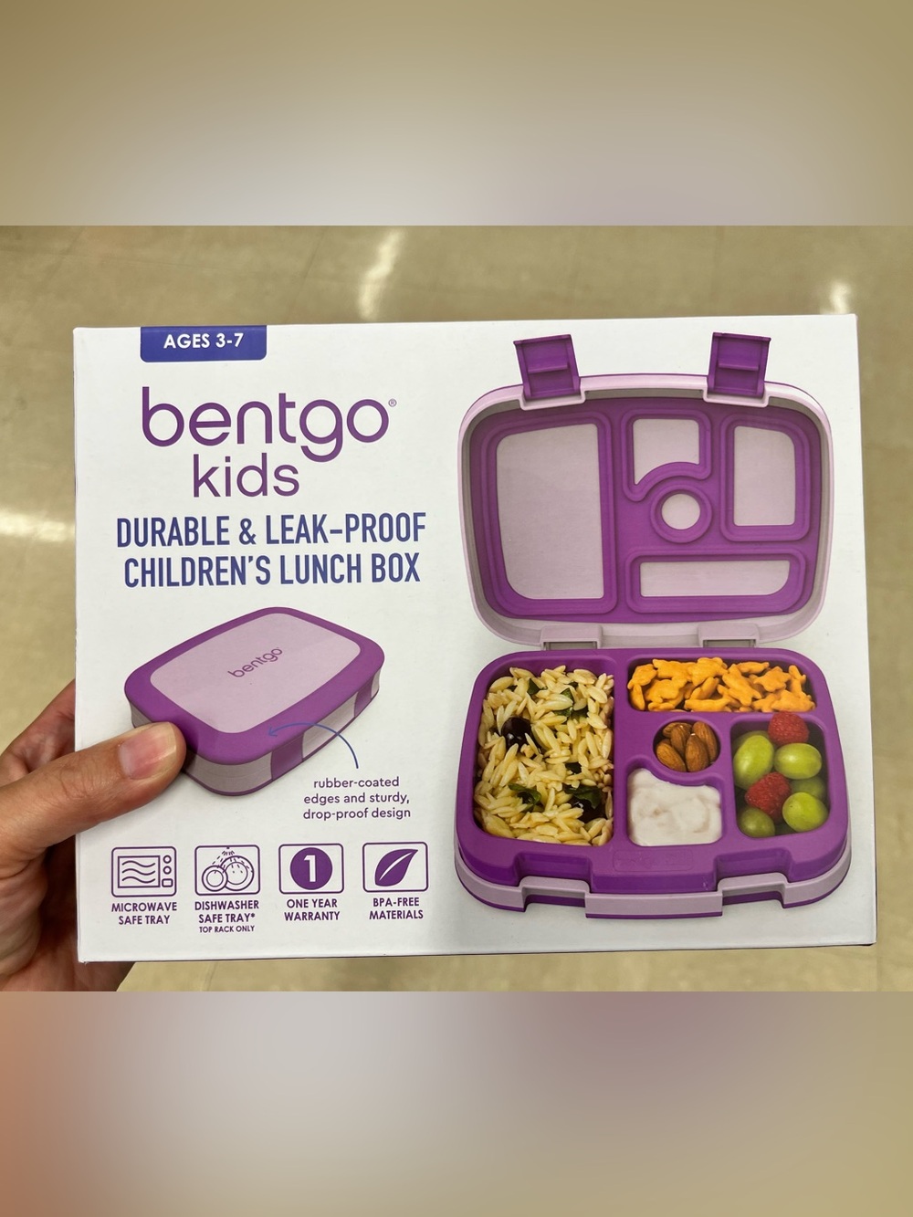 Bentgo Kids Purple Durable Leak-Proof Children's Lunch Box